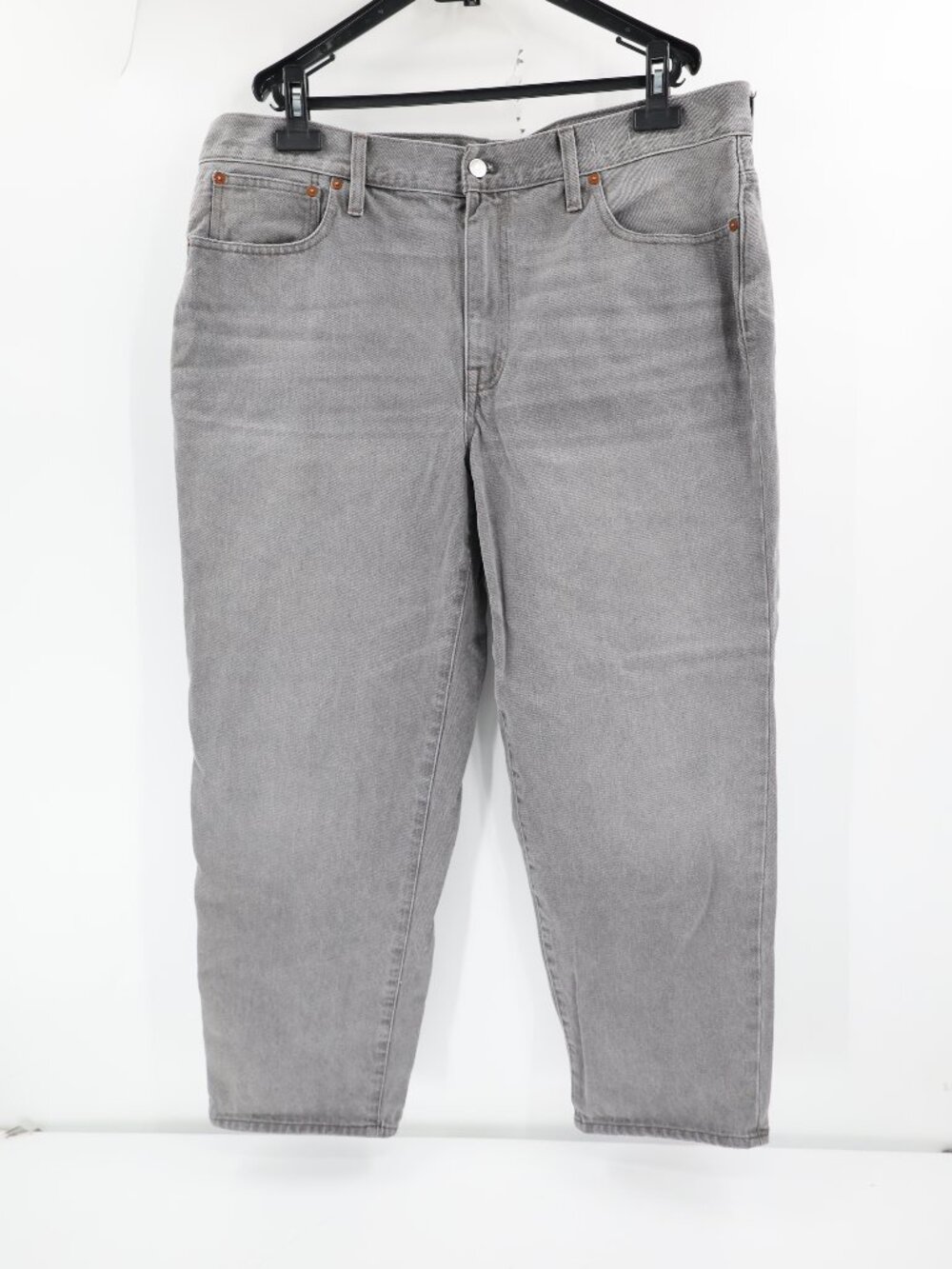 Madewell jeans womens 33 40x29 slouchy boy jean medium wash high rise gray denim